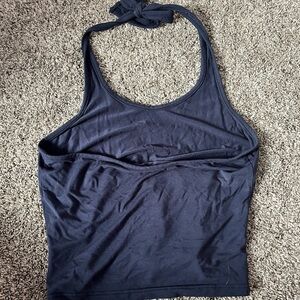 Navy Blue Women's Halter Top